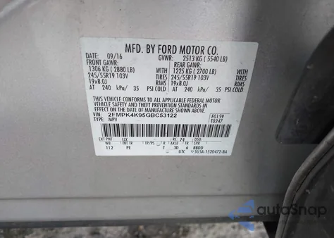 2016 Ford Edge Titanium from USA, damaged, VIN 2FMPK4K95GBC53122